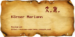 Körner Mariann névjegykártya